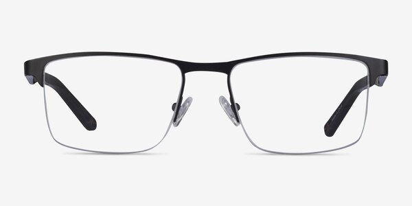 Kinetic Matte Black Metal Eyeglass Frames