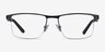 Kinetic Matte Black MetalEyeglass Frames from EyeBuyDirect, Front View