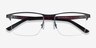 Kinetic Matte Black MetalEyeglass Frames from EyeBuyDirect, Closed View