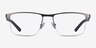 Kinetic Matte Gunmetal MetalEyeglass Frames from EyeBuyDirect, Front View