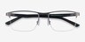 Kinetic Matte Gunmetal MetalEyeglass Frames from EyeBuyDirect, Closed View