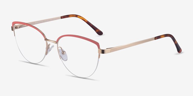 Anacostia Pink Gold MetalEyeglass Frames from EyeBuyDirect, Angle View