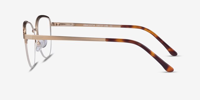 Anacostia Pink Gold MetalEyeglass Frames from EyeBuyDirect, Side View