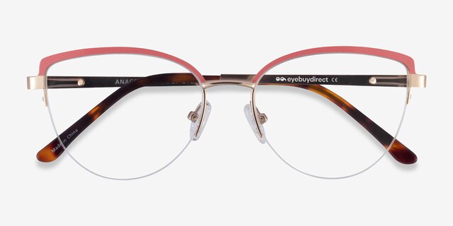Anacostia Pink Gold MetalEyeglass Frames from EyeBuyDirect, Closed View