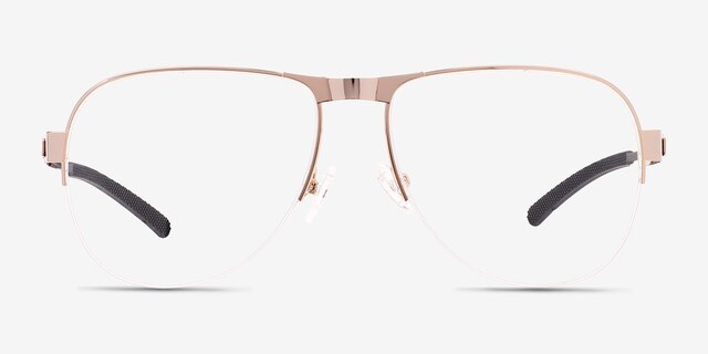 Schematic Gold MetalEyeglass Frames from EyeBuyDirect, Front View