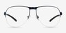Schematic Blue MetalEyeglass Frames from EyeBuyDirect, Front View