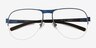 Schematic Blue MetalEyeglass Frames from EyeBuyDirect, Closed View