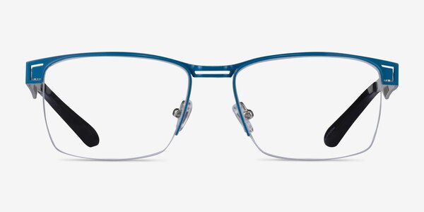 Taxi Blue Silver Black Métal Montures de lunettes de vue