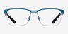Taxi Blue Silver Black MetalEyeglass Frames from EyeBuyDirect, Front View