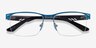 Taxi Blue Silver Black MetalEyeglass Frames from EyeBuyDirect, Closed View