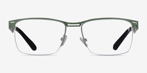 Taxi Green Silver Black Métal Montures de lunettes de vue