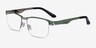 Taxi Green Silver Black MetalEyeglass Frames from EyeBuyDirect, Angle View