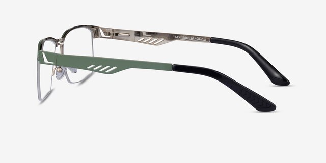 Taxi Green Silver Black MetalEyeglass Frames from EyeBuyDirect, Side View