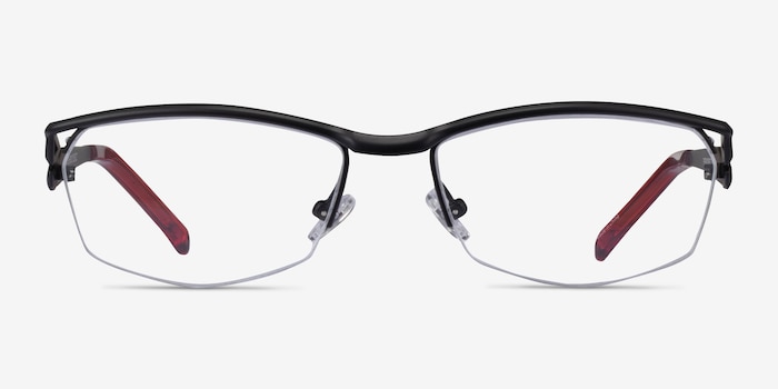Tech Black Red Metal Eyeglass Frames from EyeBuyDirect