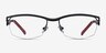 Tech Black Red MetalEyeglass Frames from EyeBuyDirect, Front View
