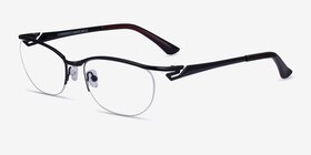 Commerce Black Red Métal Montures de lunettes de vue d'EyeBuyDirect, Vue d'Angle