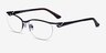 Commerce Black Red MetalEyeglass Frames from EyeBuyDirect, Angle View