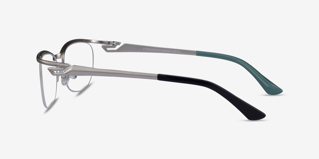 Commerce Silver Gray MetalEyeglass Frames from EyeBuyDirect, Side View