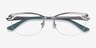Commerce Silver Gray MetalEyeglass Frames from EyeBuyDirect, Closed View