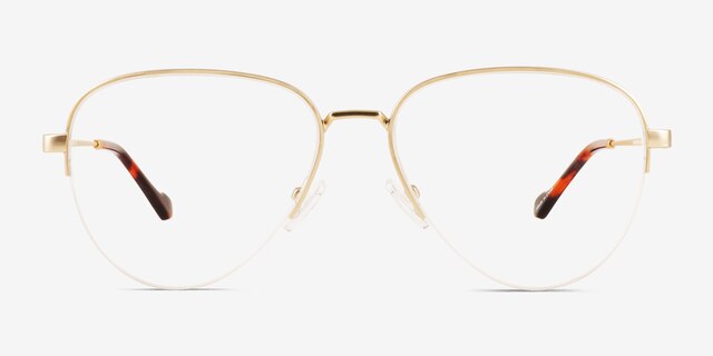 Andie Gold MetalEyeglass Frames from EyeBuyDirect, Front View