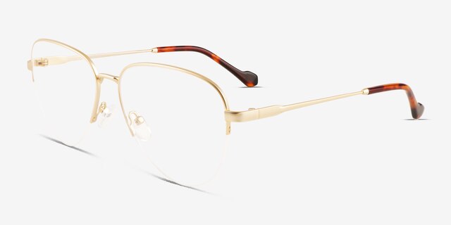 Andie Gold MetalEyeglass Frames from EyeBuyDirect, Angle View