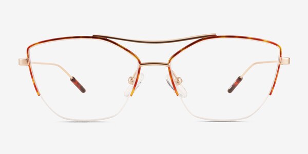 Aida Tortoise Rose Gold Métal Montures de lunettes de vue