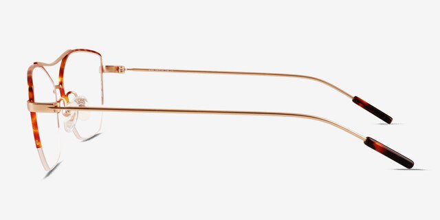 Aida Tortoise Rose Gold MetalEyeglass Frames from EyeBuyDirect, Side View
