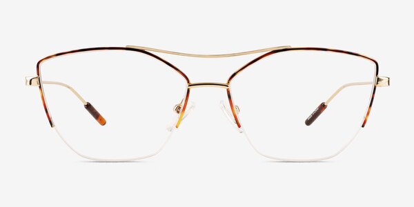 Aida Tortoise Shiny Gold Metal Eyeglass Frames