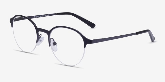 Thorpe Noir MétalMontures de lunettes de vue d'EyeBuyDirect, Vue d'Angle