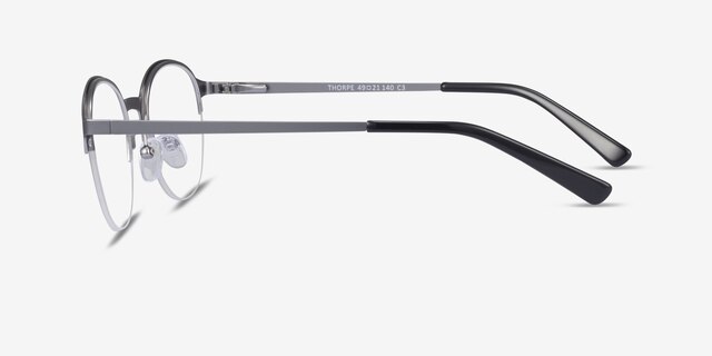 Thorpe Argenté MétalMontures de lunettes de vue d'EyeBuyDirect, Vue de Côté