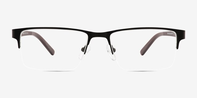 Sanders Noir AcétateMontures de lunettes de vue d'EyeBuyDirect, Vue de Face