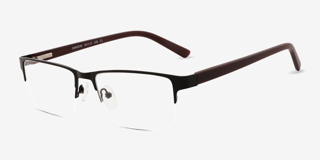Sanders Noir AcétateMontures de lunettes de vue d'EyeBuyDirect, Vue d'Angle