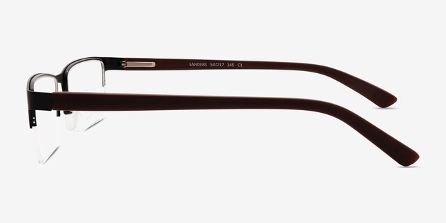 Sanders Noir AcétateMontures de lunettes de vue d'EyeBuyDirect, Vue de Côté