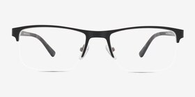 Robertson Noir Acétate Montures de lunettes de vue d'EyeBuyDirect, Vue de Face