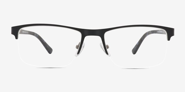 Robertson Noir AcétateMontures de lunettes de vue d'EyeBuyDirect, Vue de Face