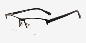 Robertson Noir Acétate Montures de lunettes de vue d'EyeBuyDirect, Vue d'Angle
