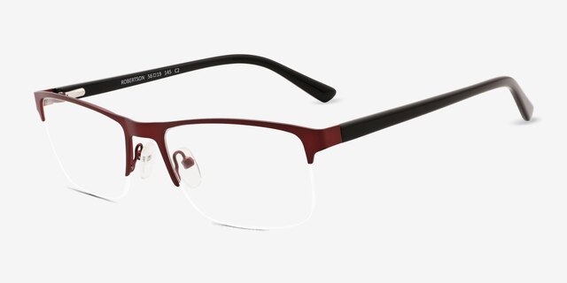 Robertson Rouge AcétateMontures de lunettes de vue d'EyeBuyDirect, Vue d'Angle