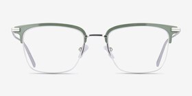 Timeless Vert Métal Montures de lunettes de vue d'EyeBuyDirect, Vue de Face