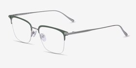 Timeless Vert Métal Montures de lunettes de vue d'EyeBuyDirect, Vue d'Angle