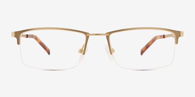 Furox Gold MetalEyeglass Frames from EyeBuyDirect, Front View