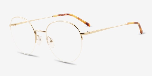 Nico Gold MetalEyeglass Frames from EyeBuyDirect, Angle View