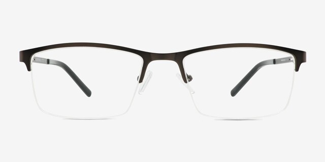 Algorithm Gunmetal MetalEyeglass Frames from EyeBuyDirect, Front View