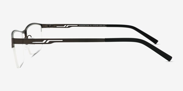 Algorithm Gunmetal MetalEyeglass Frames from EyeBuyDirect, Side View