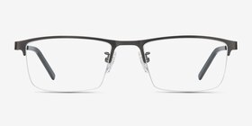 Algorithm Gunmetal Métal Montures de lunettes de vue d'EyeBuyDirect, Vue de Face