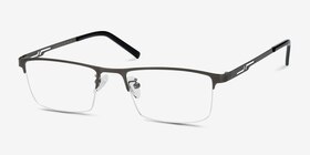 Algorithm Gunmetal Métal Montures de lunettes de vue d'EyeBuyDirect, Vue d'Angle