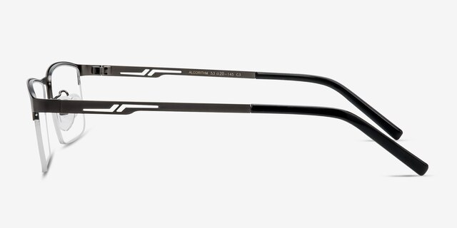 Algorithm Gunmetal MetalEyeglass Frames from EyeBuyDirect, Side View