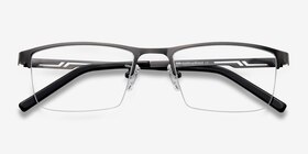 Algorithm Gunmetal Métal Montures de lunettes de vue d'EyeBuyDirect, Vue Rapprochée