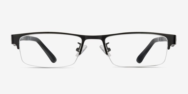 Beau Black Plastic-metalEyeglass Frames from EyeBuyDirect, Front View