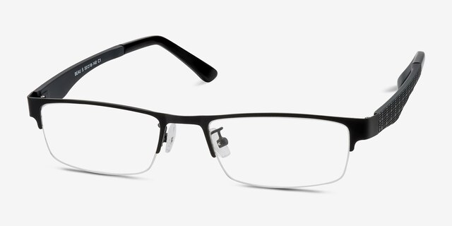 Beau Black Plastic-metalEyeglass Frames from EyeBuyDirect, Angle View