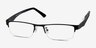 Beau Black Plastic-metalEyeglass Frames from EyeBuyDirect, Angle View
